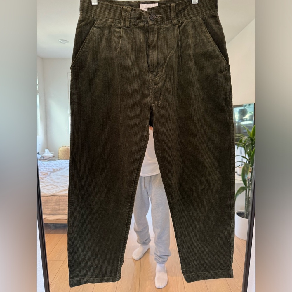I Love Ugly - Cropped Forest Green Corduroy Pants
